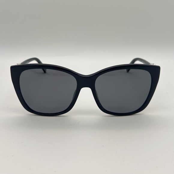 SWAROVSKI SW129 01B Large Plastic Cat Eye Black Sunglasses 58-16-140 Rx Lenses - Picture 3 of 7